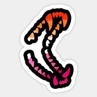 Wolf Teeth Pride: Lesbian Pride Sticker